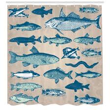 Creative bath rainbow fish shower curtain hooks. East Urban Home Fish Shower Curtain Set Hooks Wayfair