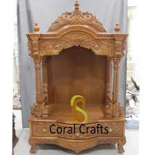 30 x 20 x 42 inches. Teak Wood Temple For Home Coral Crafts