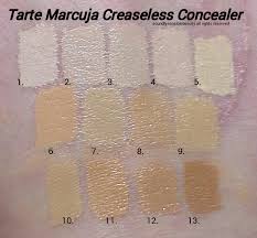 Tarte Marcuja Creaseless Concealer Full Cover Concealer Review Swatches Of Shades