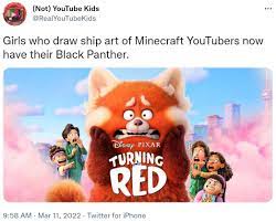 Girls who draw ship art of Minecraft YouTubers now have their Black  Panther. | Turning Red | Know Your Meme