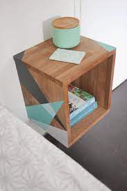 la reunion table de nuit graphique des meubles colores idees de decor meuble a fabriquer soi meme