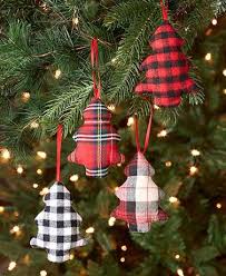 Set Of 4 Plush Plaid Tree Ornaments In 2021 Diy Christmas Tree Ornaments Farmhouse Christmas Ornaments Diy Christmas Ornaments