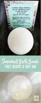 Snowball Bath Bomb Recipe And Holiday Gift Tag The Diby Club Diy Bath Products Homemade Bath Products Bath Bombs Diy