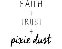Faith Trust Pixie Dust Peter Pan Gold Typography Nursery Wall Art Room Decor Kids Baby Shower Gift Printable Faith Trust Pixie Dust Lettering Gold Typography