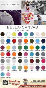 Download Bella Canvas Color Chart Monkey In A Dryer Custom T Shirts From Monkey In A Dryer Screen Printing