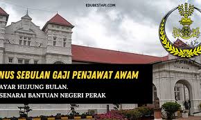 Jadual pembayaran gaji bulanan bagi tahun 2021. Bonus Sebulan Gaji Penjawat Awam Dibayar Hujung Bulan Ini Ini Senarai Bantuan Negeri Perak Edu Bestari