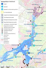 Map of the waterways in the region of berlin. Badestelle Breitehorn Badegewasserprofil Unterhavel Berlin De