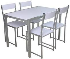 A veces pensar en una decoración rústica se asocia con un estilo antiguo, pero no es así. Juego De Sillas Y Mesa Plateadas Conforama Mesas De Cocina Catalogo Cocinas Diseno De Muebles