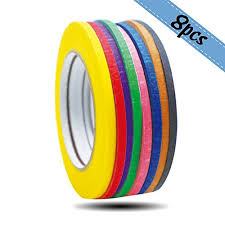 Baisdy 8pcs 5mm Width Whiteboard Graphic Chart Tape Colored Masking Tape For Art Craft Decorations