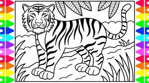 How To Draw A Tiger For Kids Tiger Drawing For Kids Tiger Coloring Pages For Kids Youtube Drawing a cartoon tiger isn't hard to do if you have step by step tutorial guide. how to draw a tiger for kids tiger drawing for kids tiger coloring pages for kids