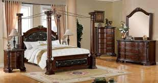 Fa7271 Mandalay Brown Cherry Solid Wood Post Canopy Bed Canopy Bed Frame Wood Canopy Bed Canopy Bedroom Sets