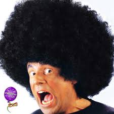 Perruque disco big afro brune