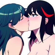 2girls ai generated breasts to breasts byleth (fire emblem)  byleth (fire emblem) (female) crossover cute female female only fire emblem  fire emblem heroes kill la kill kissing lesbian kiss