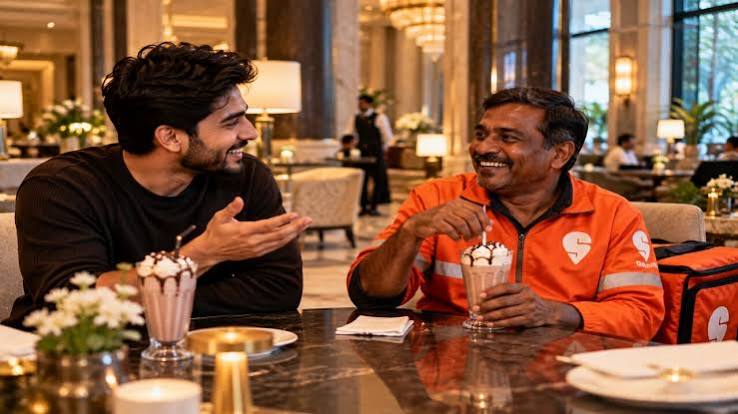 Content creator takes Swiggy Instamart delivery partner to a 5-star hotel, viral video wins hearts