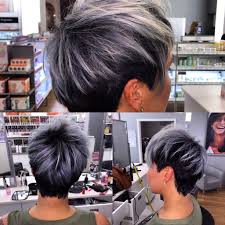 See more ideas about short hair styles, sassy hair, natural hair styles. Gray And Black Hair Color Short And Sassy Pixie Haircut And Haircolor By Bonselelightfoot Short Silver Hair Grey Pixie Hair Silver Hair Short