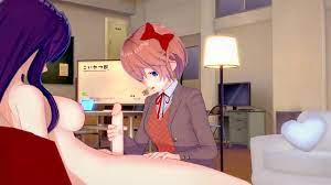 Futa Yuri x Monika[DDLC] — 3 DIMENSIONAL ANIME PORN