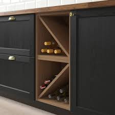 Vadholma Wine Shelf Brown Stained Ash Ikea In 2020 Wine Shelves Built In Wine Rack Open Kitchen Cabinets