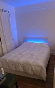 As Is Mood Light Headboard Ikea Hackers Headboard With Lights Diy Headboard With Lights Mood Lighting Bedroom