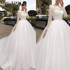 Long Sleeve Wedding Dress 2019 Sparkle Crystals Long Ball Gowns Wedding Crystal Wedding Dresses Wedding Dresses