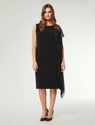 Dress With Sewn In Stole Black Diadema Marina Rinaldi Dresses Summer Dresses Curvy Fashion
