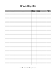 Full Page Check Register Template Check Register Printable Checks Checkbook Register