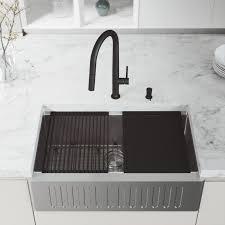| directsinks is a family owned business based out of ny and dedicated to customer service. Vigo 33 Inch Oxford Single Bowl Slotted Apron Front Stainless Steel Farmhouse Kitchen Sink With Accessories
