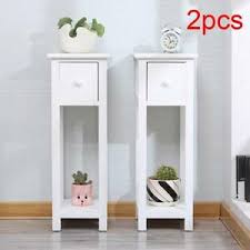 Ours come in different styles and match our beds and other bedroom furniture. 2pcs Tall Slim Bedside Telephone Tables Narrow Bedroom Hallway High Quality Wood 714131823031 Ebay