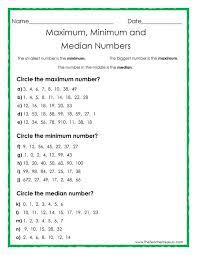 Maximum Minimum And Median Numbers Free Math Resources Homeschool Math Free Math