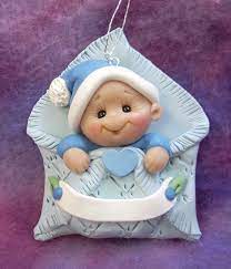Baby S First Christmas Ornament Personalized Baby Gift Polymer Clay Baby Shower Gift Polymer Clay Christmas Clay Baby Polymer Clay Ornaments