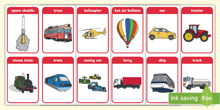 Pick a template & save cue cards in pdf. Free Transport Flash Cards Teacher Made