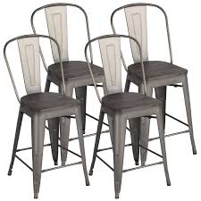yaheetech metal dining chairs stackable