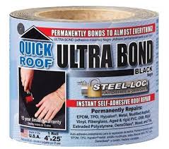 Cofair Products Inc Ubb425 Quick Roof 4 Inch X 25 Feet Black Ultra Bond With Steelloc Adhesive Instant Selfadhesive Roof Repa With Images Repair Roof Repair Bond