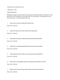 Pola ayat mp3 & mp4. 120 Soalan Latihan Pola Ayat