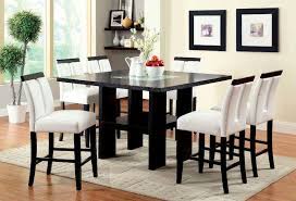 Tuck a round table with a pedestal base into a corner for a snug eating area. Furniture Of America Cm3559pt Luminar Counter Height Dining Room Set In Black Dallas Designer Furniture