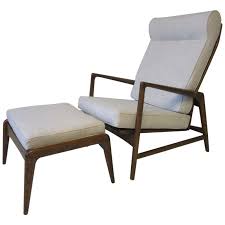 Vitra miniatures lounge chair & ottoman charles & ray eames, 1956. Ib Kofod Larsen Danish Adjustable Reclining Lounge Chair With Ottoman At 1stdibs