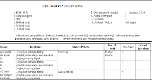 Check spelling or type a new query. Kisi Kisi Uts B Inggris Kelas 7 Semester 1 Ganjil Kurikulum 2013 Soalbagus Com