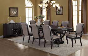 The rectangle table shape will easily fit in your dining room. Buy Mcferran D1600 Dining Room Set 8 Pcs In Gray Dark Brown Fabric Online