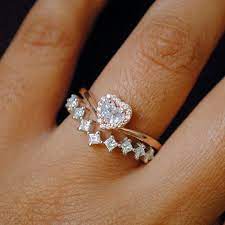 Heart Diamond Wedding Ring Set 14k Gold Heart Shaped Halo Etsy Heart Wedding Rings Black Diamond Ring Engagement Heart Diamond Engagement Ring