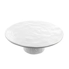 Part of our richly colored stoneware collection handcrafted in portugal, this piece brings warmth and appetizing ambiance to every meal. Martha Stewart Stoneware Elevated Cake Stand In White On Sale Overstock 33875298