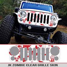jeep wrangler jk grille skin zombie splatter alphavinyl jeep wrangler jk grille skin zombie splatter