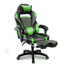 merax racing office chair green black pu leather home office chair computer gaming chair headrest lumbar support g home office chairs green chair office chair