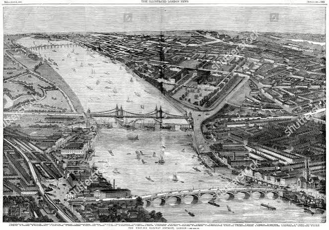 Engraving Showing Aerial View West End Editorial Stock Photo - Stock Image | Shutterstock Editorial