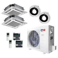 There are basically 2 casings that are mounted one at the indoor and the other at the outdoor. Appliances Cooper And Hunter Dual 2 Zone Ductless Mini Split Ceiling Cassette Air Conditioner Heat Pump 9000 12000 Air Conditioners Accessories