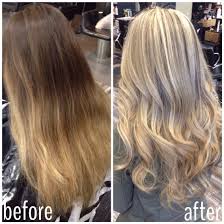Before And After Going From Ombre Back To Blonde Blonde Highlights Done By Stylist Shanae Preston Blonde Hair With Highlights Blonde Highlights Hair