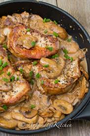 Pork Chops With Brandy Mushroom Sauce Recipe Pork Chop Recipes Chops Recipe Pork Recipes