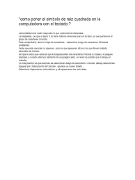 In mathematics, a square root of a number x is a number y such that {{{1}}}; Como Poner El Simbolo De Raiz Cuadrada En La Computadora Con El Teclado Texto Tecnologia Digital