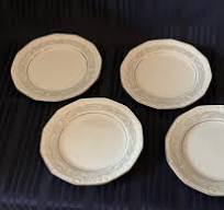 Narumi Fine Bone China Excelsior White Lace Embossed Bread & Butter Plates  Set 4