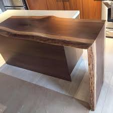 Black Walnut Waterfall Table Wood Bar Top Live Edge Furniture Waterfall Wood