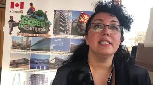 Mum, Investor, Engineer, Scientist, and Founder, Aleksandra Essalki shares  her fire resistant building product with Diversity Magazine, at the GROW  Women Leader Summit at the Orange Hub in Edmonton.