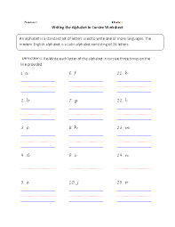 Alphabet handwriting practice workbook for kids: Alphabet Worksheets Writing The Alphabet Worksheets